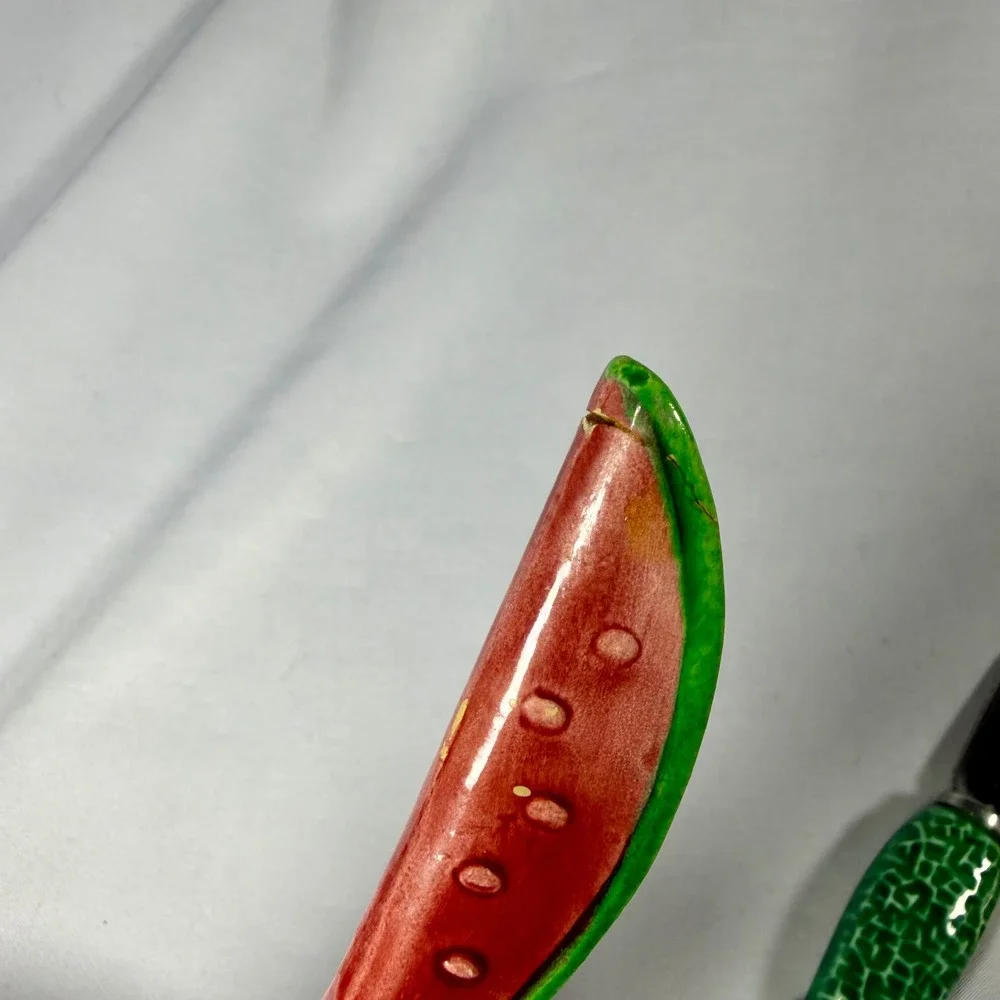 Vintage Japan Stainless Steel Ceramic Fruit & Vegetable Handle Flatware‎ Set 5pc